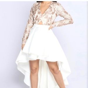 White and gold dress ..